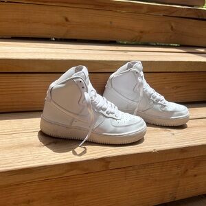 Nike Air Force One white leather high tops